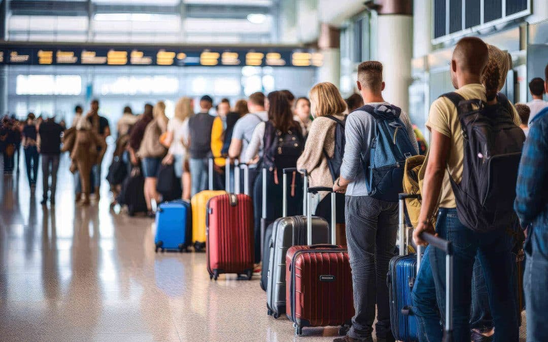 Connected counting solutions and flow management in airports